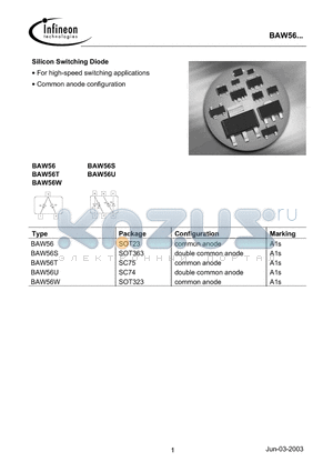 BAW56W datasheet - Silicon Switching Diode