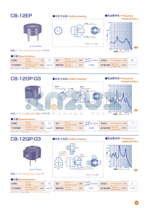 CB-12QP-03 datasheet - Rated voltage 1.5(V),DC resistance 42(R)