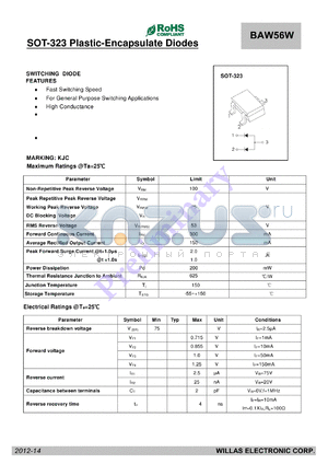 BAW56W datasheet - SOT-323 Plastic-Encapsulate Diodes