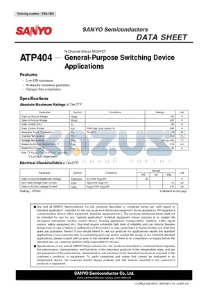 ATP404 datasheet - General-Purpose Switching Device Applications