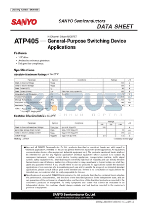 ATP405 datasheet - General-Purpose Switching Device Applications