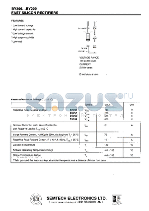 BY298 datasheet - FAST SILICON RECTIFIERS