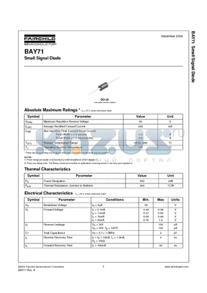 BAY71 datasheet - Small Signal Diode