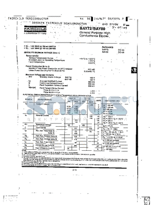 BAY72 datasheet - General Purpose High Conductance Diodes