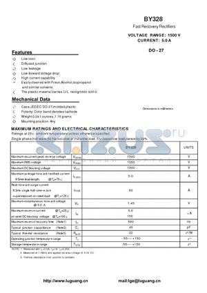 BY328 datasheet - Fast Recovery Rectifiers