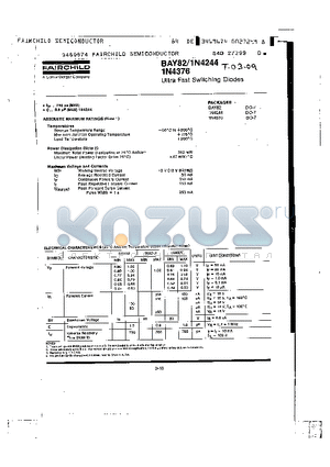 BAY82 datasheet - Ultra Fast Switching Diodes