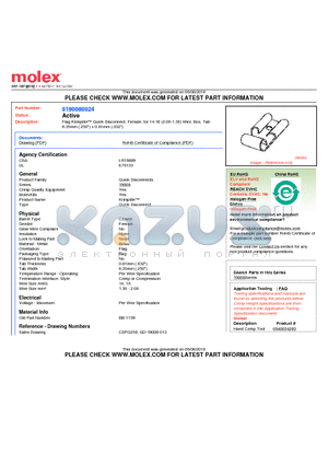 BB-1159 datasheet - Flag Krimptite Quick Disconnect, Female, for 14-16 (2.00-1.30) Wire, Box, Tab6.35mm (.250