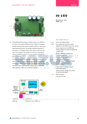 BB-160 datasheet - Baseboard for TMCM-160