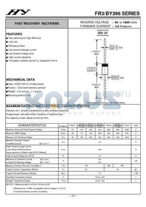 BY397 datasheet - FAST RECOVERY RECTIFIERS