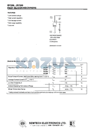 BY398 datasheet - FAST SILICON RECTIFIERS