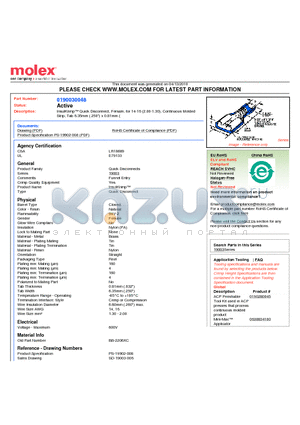 BB-2206XC datasheet - InsulKrimp Quick Disconnect, Female, for 14-16 (2.00-1.30), Continuous MoldedStrip, Tab 6.35mm (.250