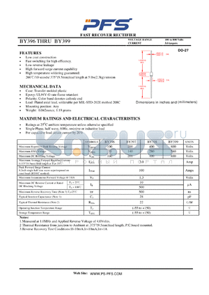 BY398 datasheet - FAST RECOVER RECTIFIER