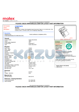 BB-2221VZ datasheet - InsulKrimp Female Fully Insulated Quick Disconnect Flag for 14-16 AWG Wire, Tab6.35mm (.250