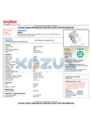 BB-2224X datasheet - Flag InsulKrimp Quick Disconnect