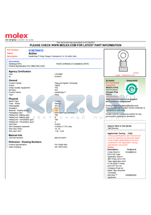 BB-223-08XT datasheet - InsulKrimp Ring Tongue Terminal for 14-16 AWG Wire