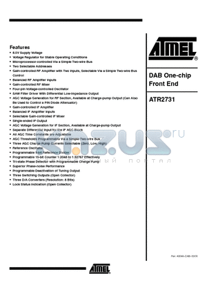 ATR2731 datasheet - DAB One-chip Front End