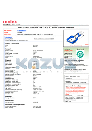 BB-2262 datasheet - InsulKrimp Fully Insulated Coupler, Male, for 14-16 AWG Wire, Box