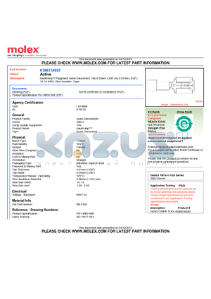 BB-2302 datasheet - InsulKrimp Piggyback Quick Disconnect, Tab 6.35mm (.250