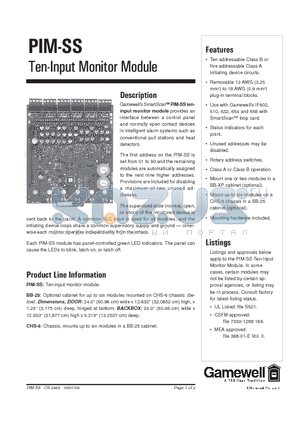 BB-25 datasheet - Ten-Input Monitor Module