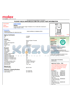BB-2781-06X datasheet - InsulKrimp Block Spade Tongue Terminal for 14 to 16 AWG Wire, Stud Size 6,Length 19.80mm (.781