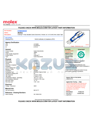 BB-5277T datasheet - Avikrimp Fully Insulated Quick Disconnect, Female, for 14-16 AWG Wire, Mylar Tape