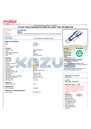 BB-5269T datasheet - Avikrimp Fully Insulated Quick Disconnect, Female, for 14-16 AWG Wire, Mylar Tape