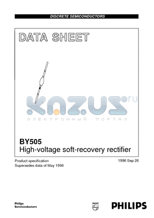 BY505 datasheet - High-voltage soft-recovery rectifier