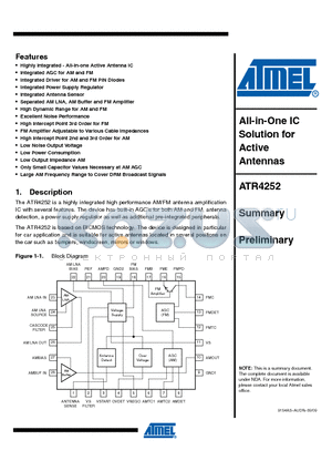 ATR4252-RAQW datasheet - All-in-One IC Solution for Active Antennas