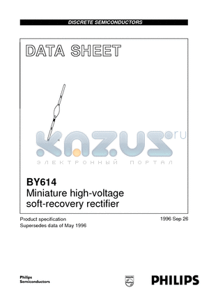 BY614 datasheet - Miniature high-voltage soft-recovery rectifier