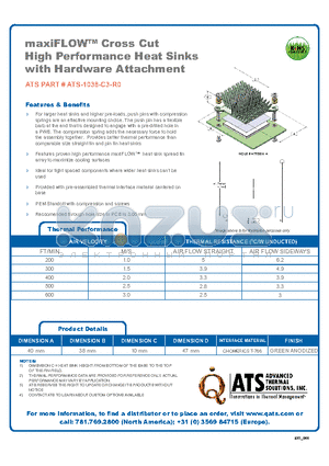 ATS-1038-C3-R0_DS datasheet - maxiFLOW Cross Cut High Performance Heat Sinks with Hardware Attachment