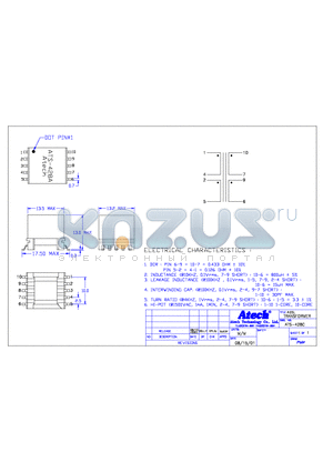 ATS-428C datasheet - ADSL TRANSFORMER