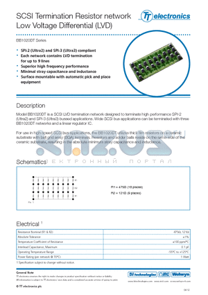 BB1020DTLF13 datasheet - SPI-2 (Ultra2) and SPI-3 (Ultra3) compliant