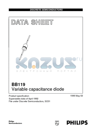 BB119 datasheet - Variable capacitance diode