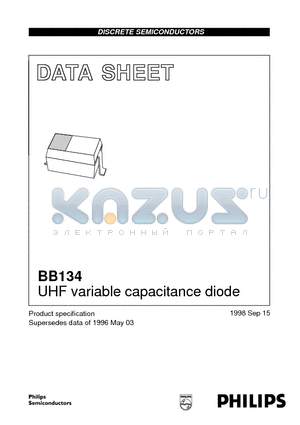 BB134 datasheet - UHF variable capacitance diode