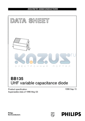 BB135 datasheet - UHF variable capacitance diode