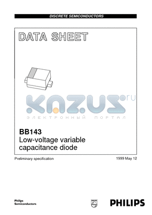BB143 datasheet - Low-voltage variable capacitance diode