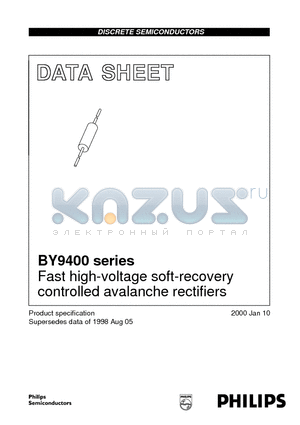 BY9400 datasheet - Fast high-voltage soft-recovery controlled avalanche rectifiers