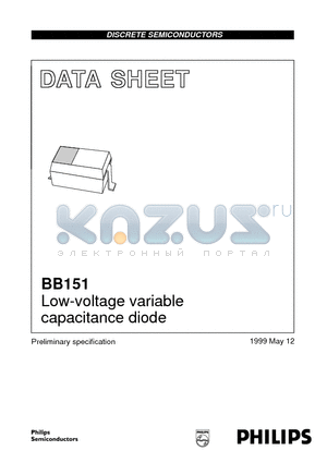 BB151 datasheet - Low-voltage variable capacitance diode