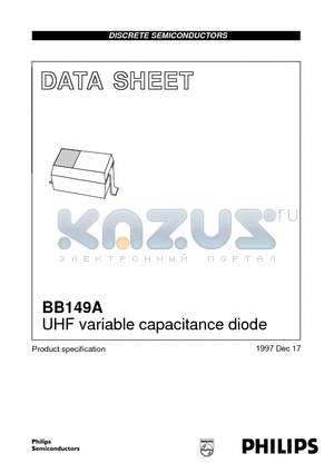 BB149A datasheet - UHF variable capacitance diode