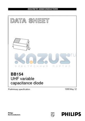 BB154 datasheet - UHF variable capacitance diode