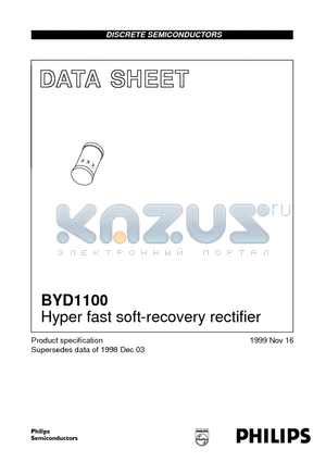 BYD1100 datasheet - Hyper fast soft-recovery rectifier
