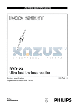 BYD123 datasheet - Ultra fast low-loss rectifier