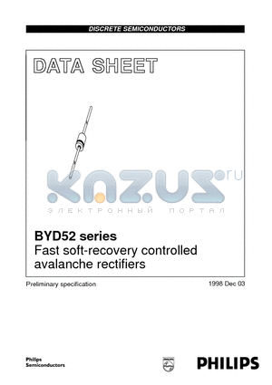 BYD52 datasheet - Fast soft-recovery controlled avalanche rectifiers
