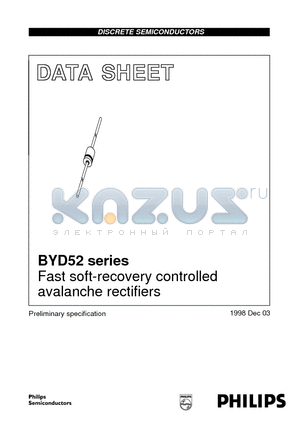 BYD52D datasheet - Fast soft-recovery controlled avalanche rectifiers