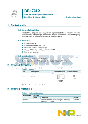 BB178LX datasheet - VHF variable capacitance diode