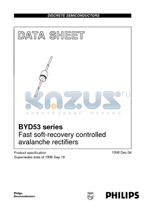 BYD53K datasheet - Fast soft-recovery controlled avalanche rectifiers