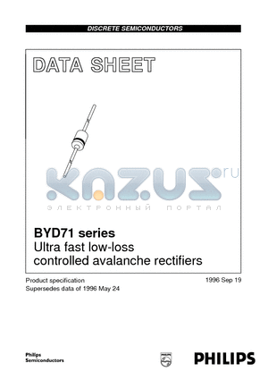 BYD71G datasheet - Ultra fast low-loss controlled avalanche rectifiers