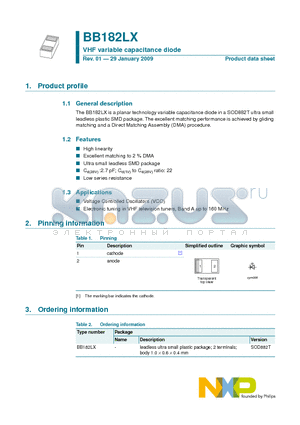 BB182LX datasheet - VHF variable capacitance diode