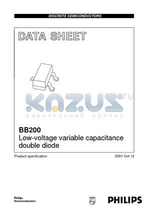 BB200 datasheet - Low-voltage variable capacitance double diode
