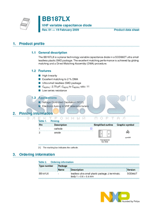 BB187LX datasheet - VHF variable capacitance diode